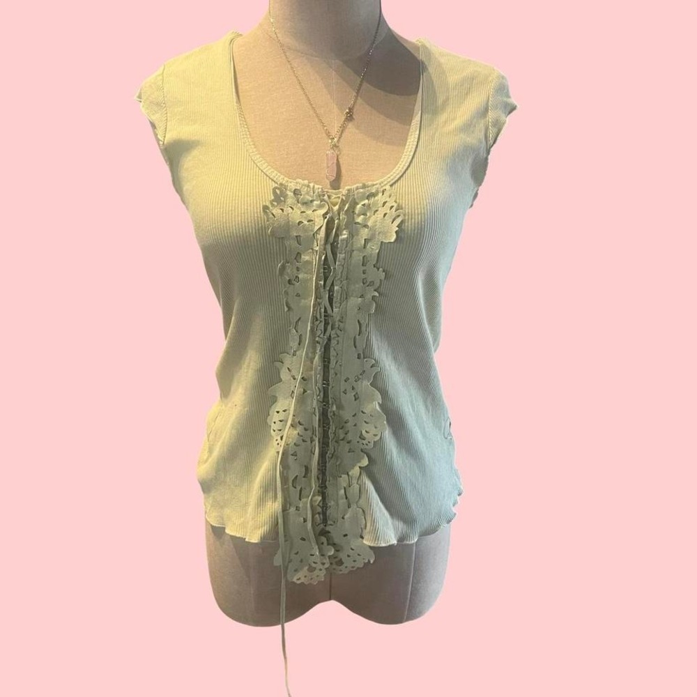 Language Los Angeles vintage early 2000s green yellow  top size small